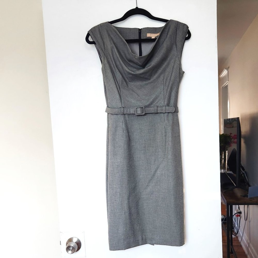 Banana Republic Herringbone Cowl-Neck Midi Sheath Dress - 4